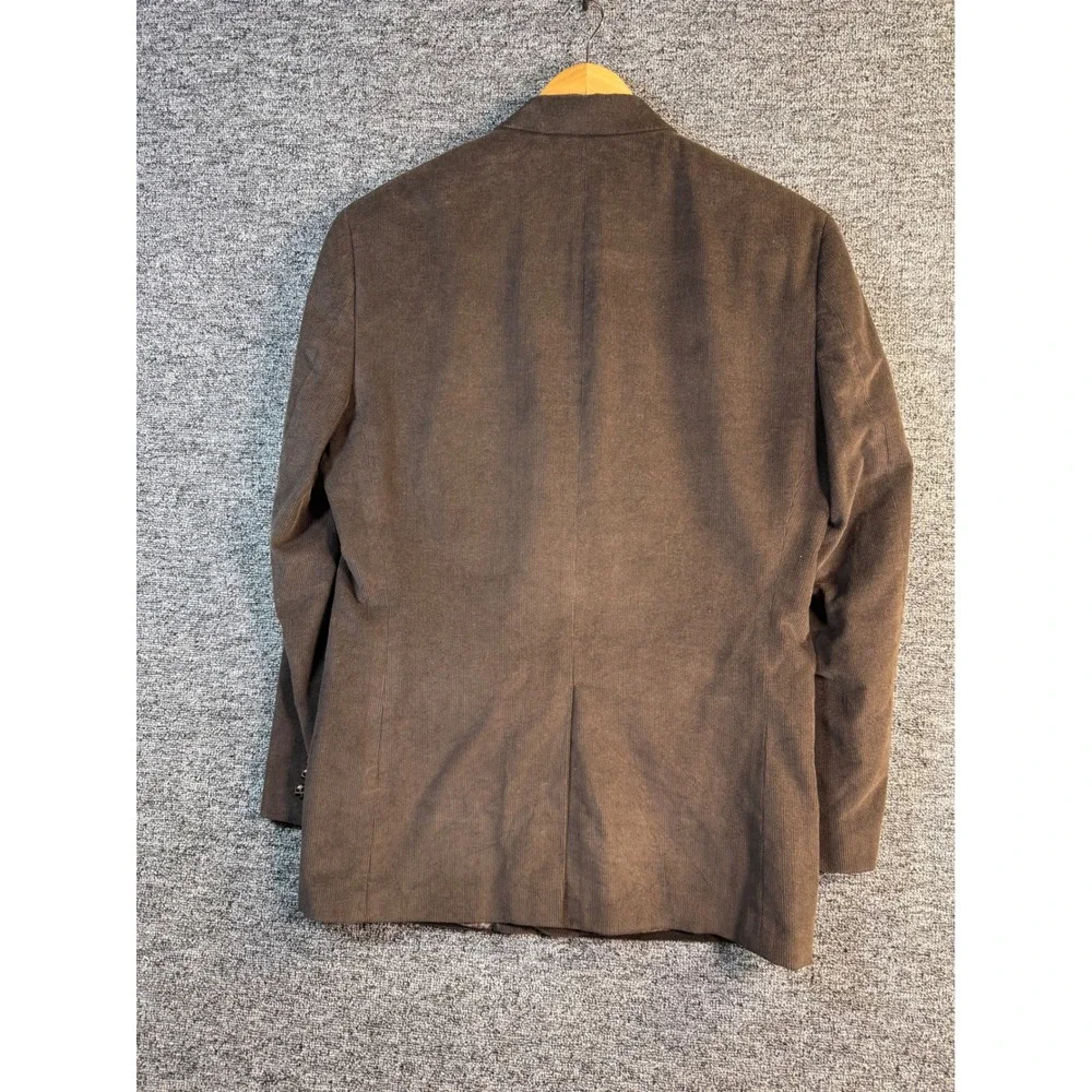 Lauren Ralph Lauren Mens Brown Corduroy Blazer Paisley‎ Lining 2-Button Jacket
